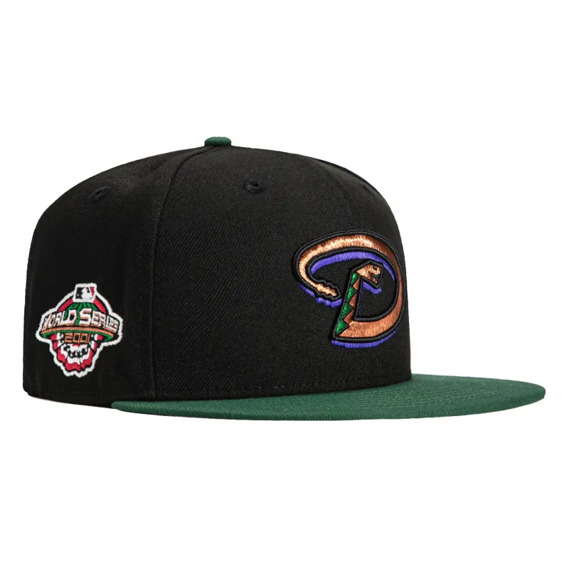 New Era 59Fifty Arizona Diamondbacks 2001 World Series Patch D Hat - Black, Green, Metallic Copper sold by Hat Club