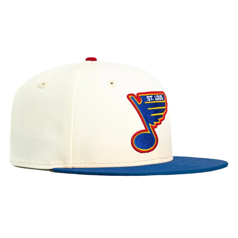 New Era 59Fifty White Dome St Louis Blues Hat - White, Royal sold by Hat Club