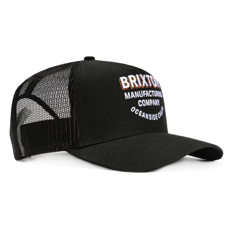 Brixton Redoubt Mesh Snapback Trucker Hat - Black sold by Hat Club
