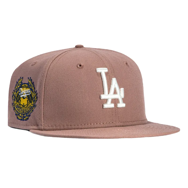 New Era 59Fifty Los Angeles Dodgers 1949 World Series Patch Hat - Mauve sold by Hat Club