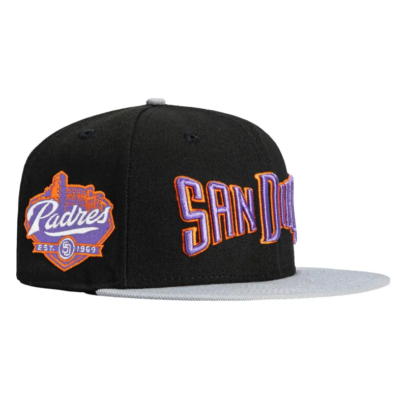 New Era 59Fifty San Diego Padres Logo Patch San Diego Hat - Black, Grey made by New Era