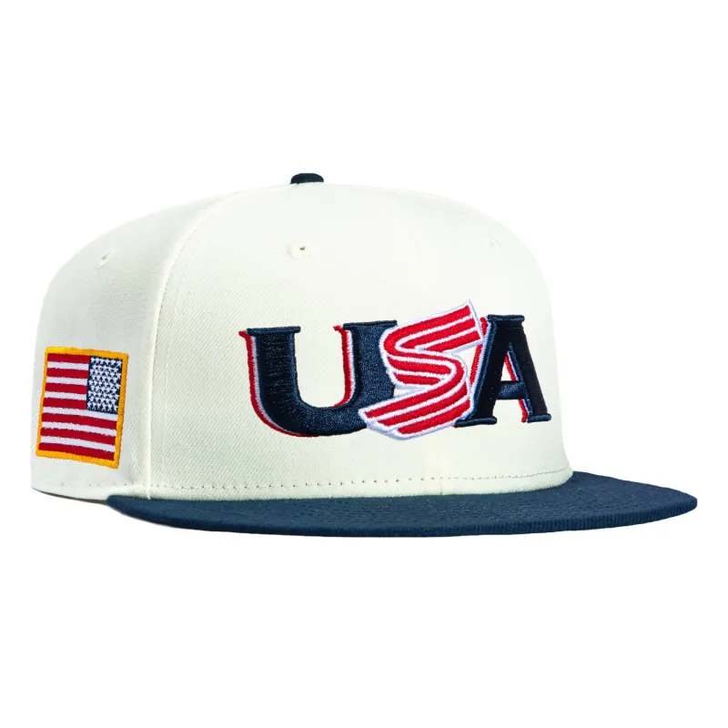 New Era 59Fifty USA World Baseball Classic Alternate Hat - White, Navy made by New Era