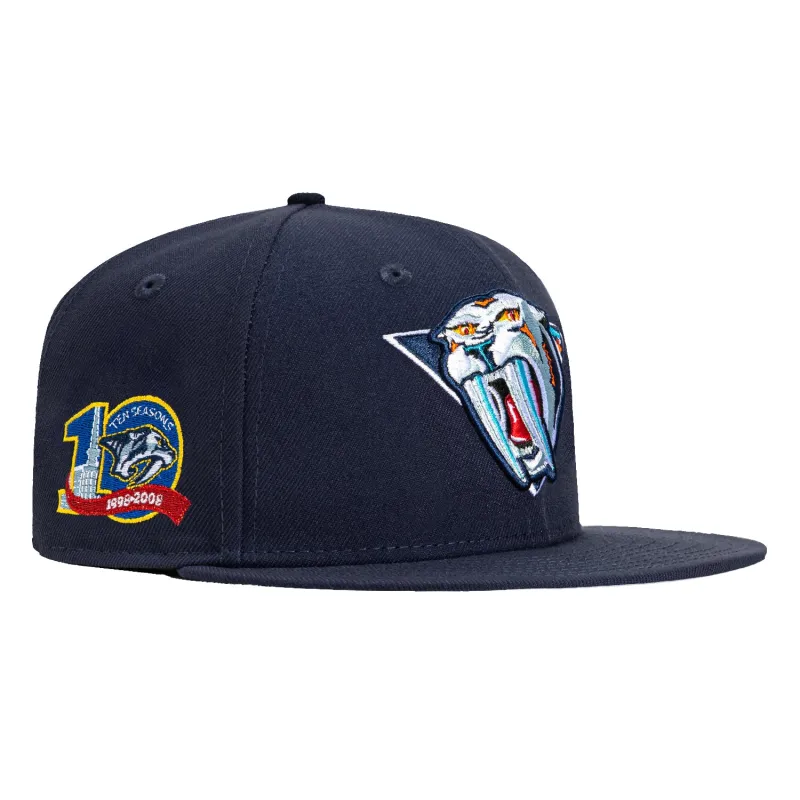 New Era 59Fifty Nashville Predators 10th Anniversary Patch Hat - Light Navy made by New Era