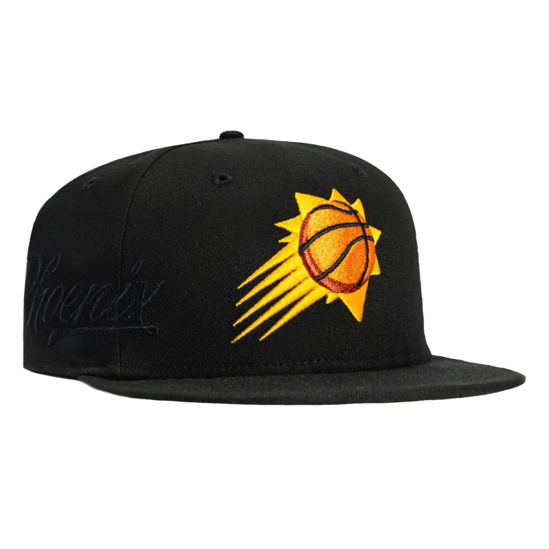 New Era 59Fifty Side Script Phoenix Suns Script Patch Hat - Black sold by Hat Club
