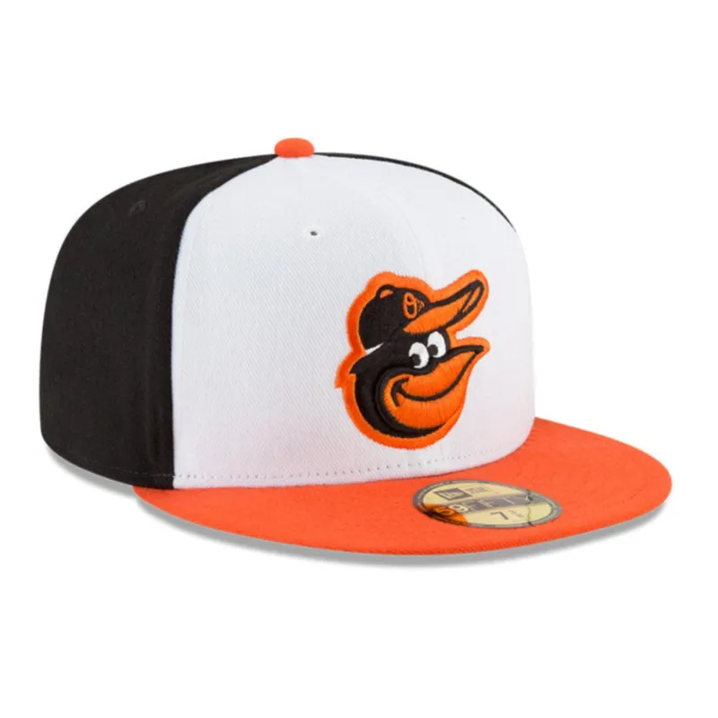 New Era 59Fifty Authentic Collection Baltimore Orioles Home Rail Hat - White, Black, Orange made by New Era
