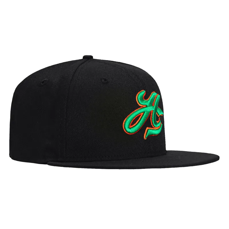 New Era 59Fifty Hawaii Rainbow Warriors 1990 H Hat - Black, Kelly, Orange sold by Hat Club