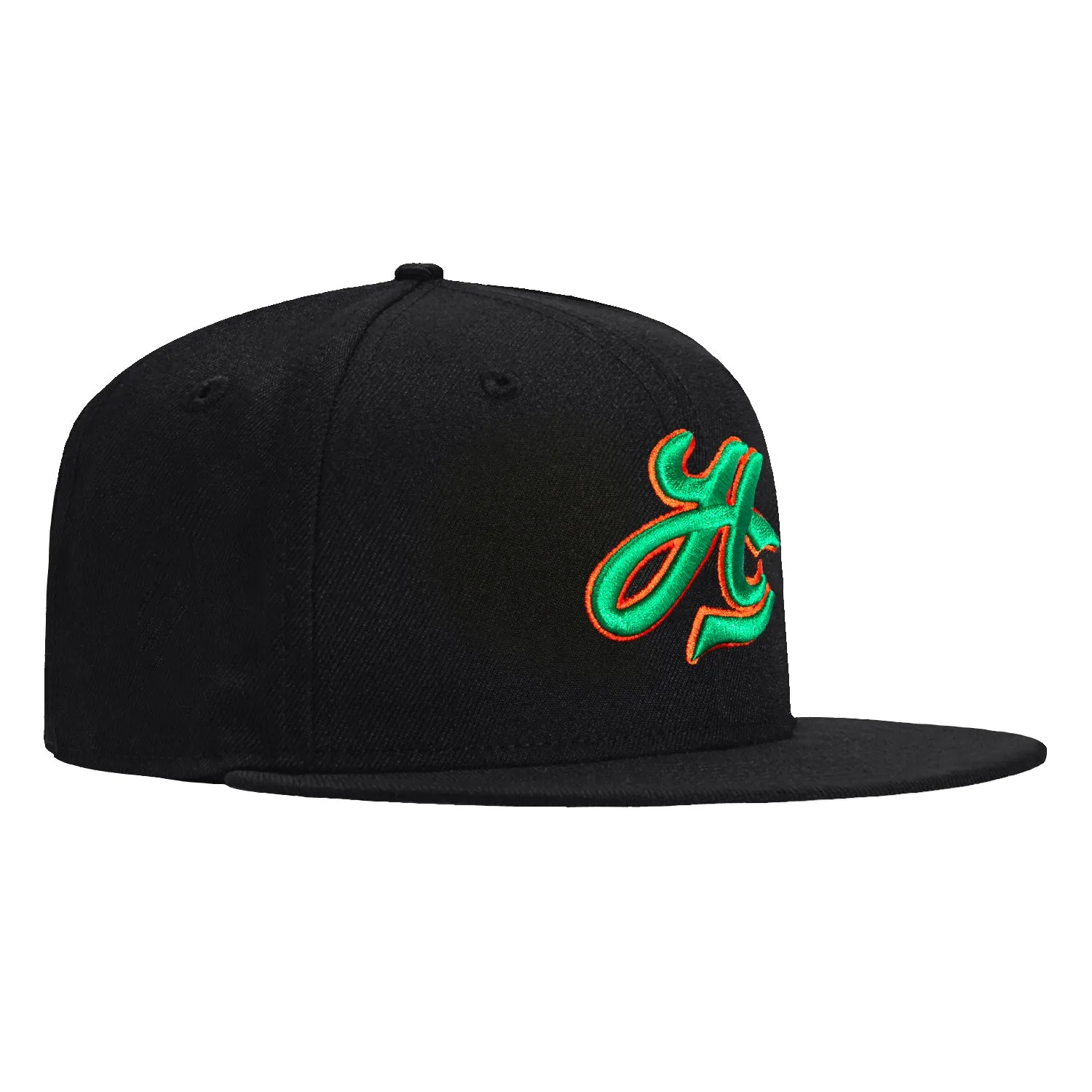 New Era 59Fifty Hawaii Rainbow Warriors 1990 H Hat - Black, Kelly, Orange sold by Hat Club