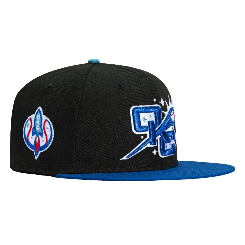 New Era 59Fifty Oklahoma City Comets Logo Patch Hat - Black, Royal sold by Hat Club