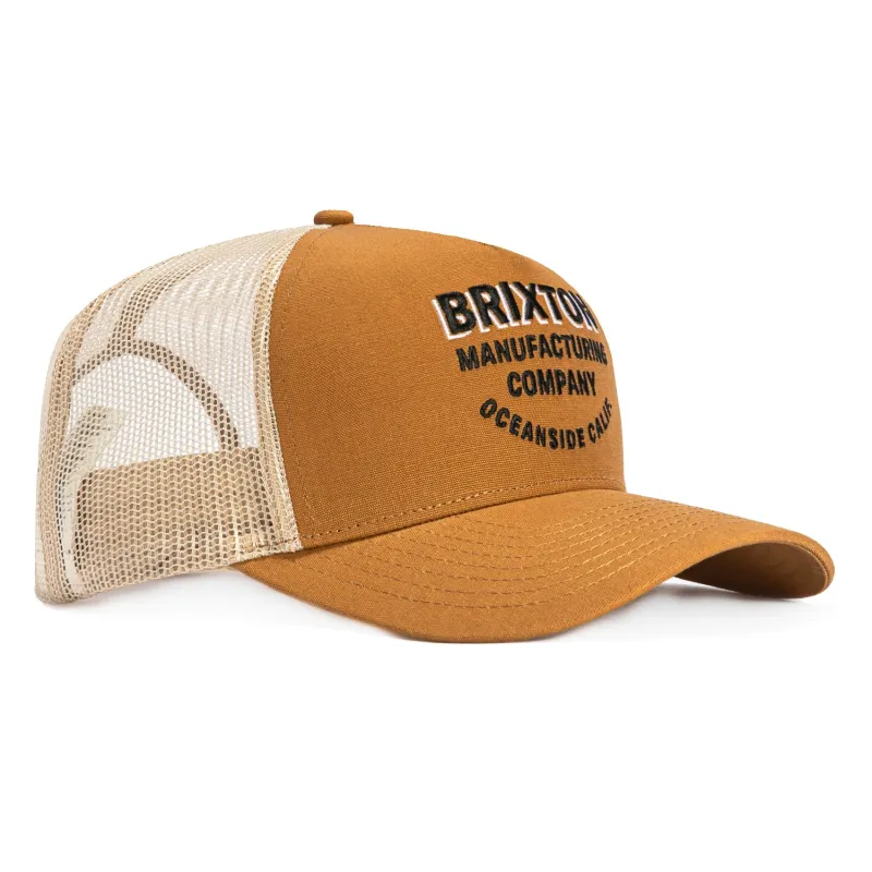 Brixton Redoubt Mesh Snapback Trucker Hat - Brown sold by Hat Club