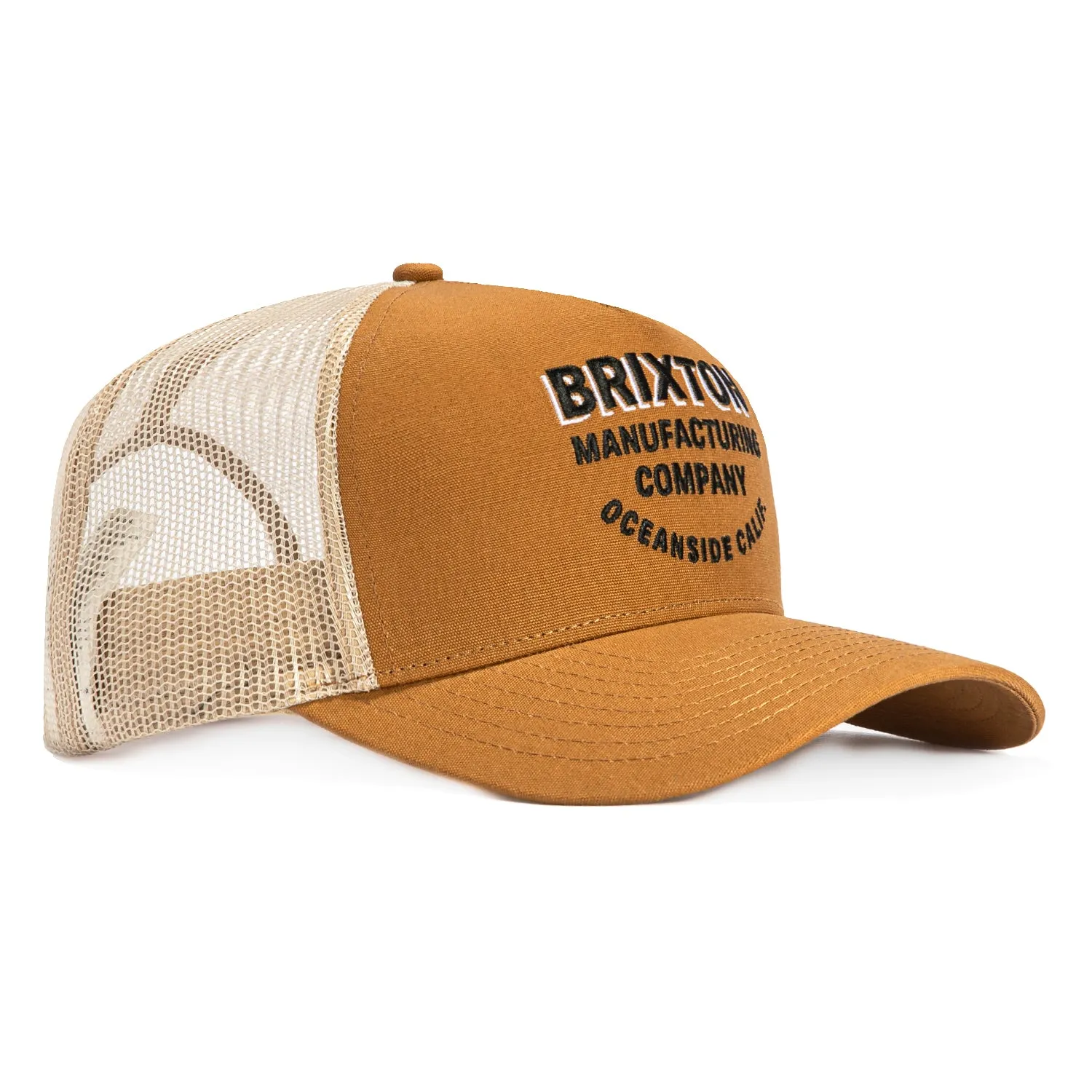 Brixton Redoubt Mesh Snapback Trucker Hat - Brown sold by Hat Club