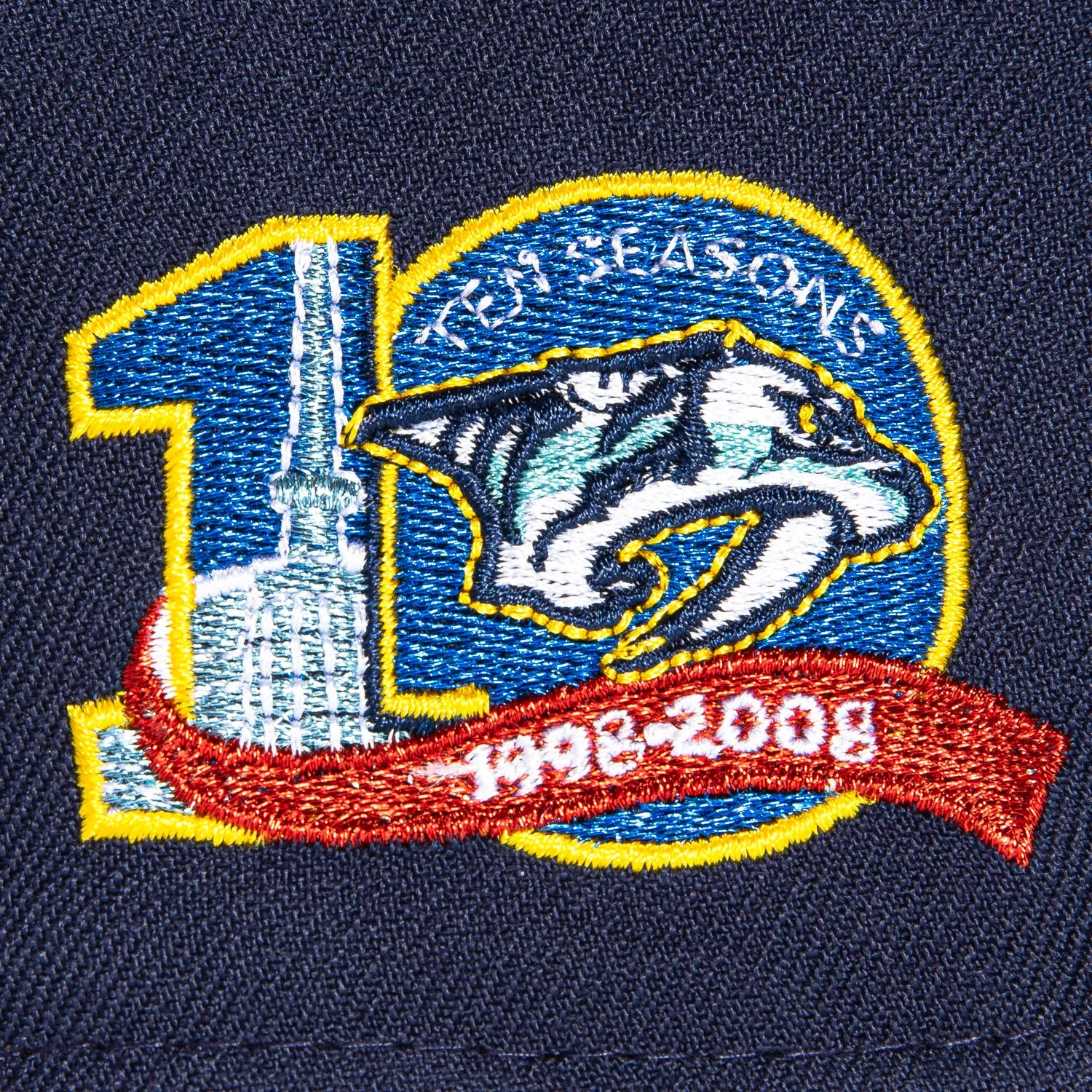 New Era 59Fifty Nashville Predators 10th Anniversary Patch Logo Hat - Light Navy, Black sold by Hat Club product image thumbnail 5