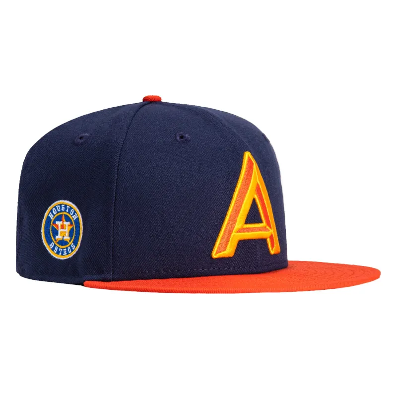 New Era 59Fifty Asheville Blues Negro league Logo Patch A Hat - Light Navy, Orange sold by Hat Club