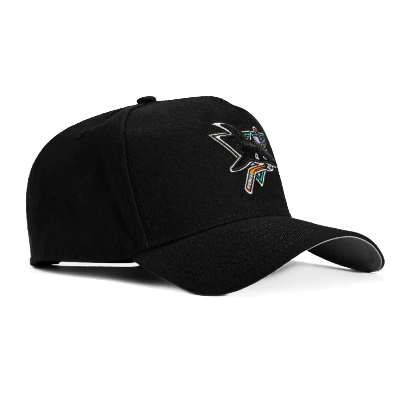 New Era 9Forty A-Frame San Jose Sharks Logo Snapback Hat - Black sold by Hat Club