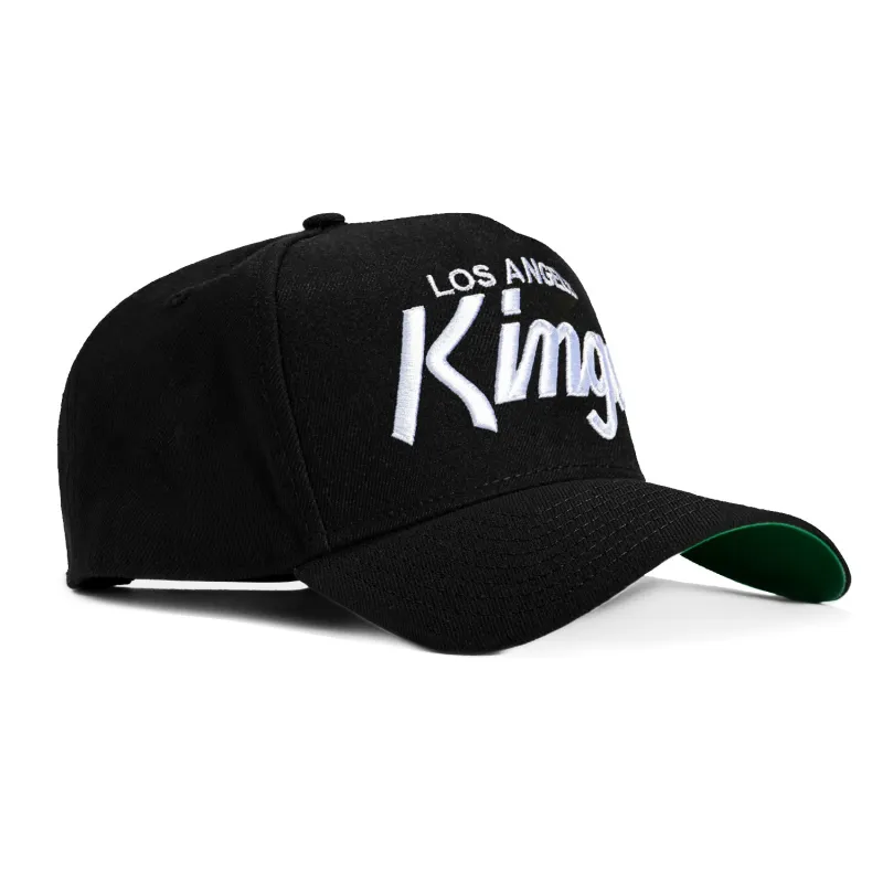 New Era 9Forty A-Frame Los Angeles Kings Script Snapback Hat - Black, White sold by Hat Club