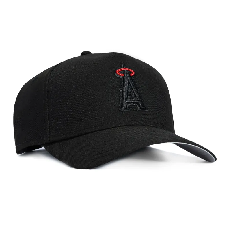 New Era 9Forty A-Frame Los Angeles Angels Snapback Hat - Black, Black, Red sold by Hat Club
