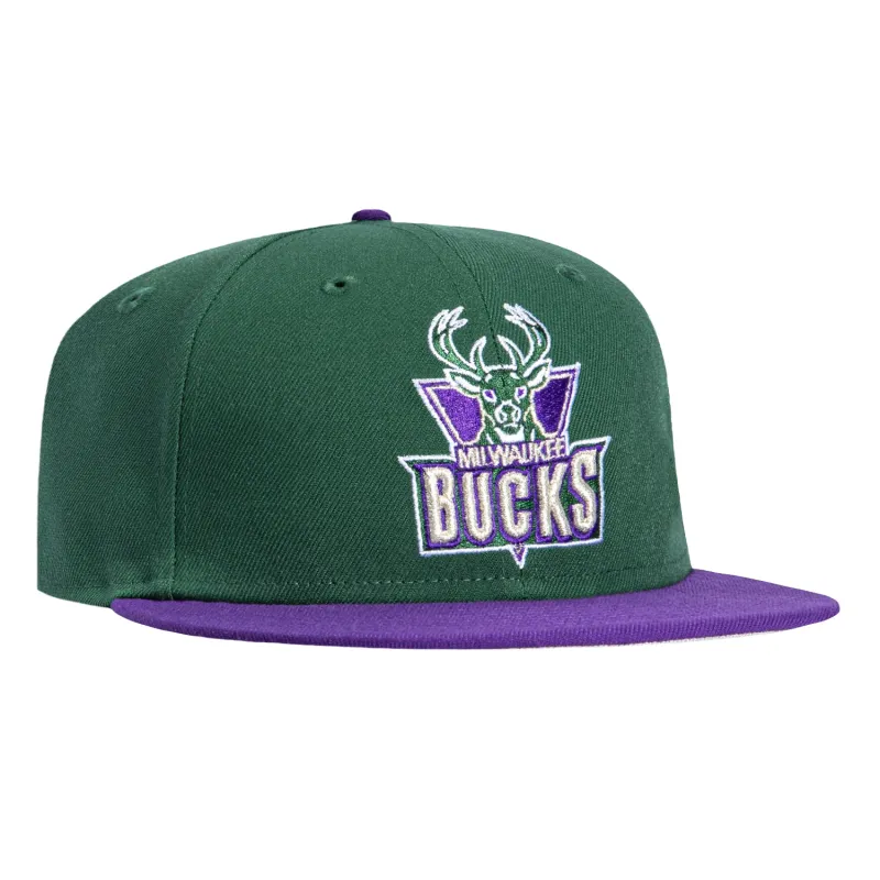 New Era 59Fifty Milwaukee Bucks 1993 Hat - Green, Purple sold by Hat Club