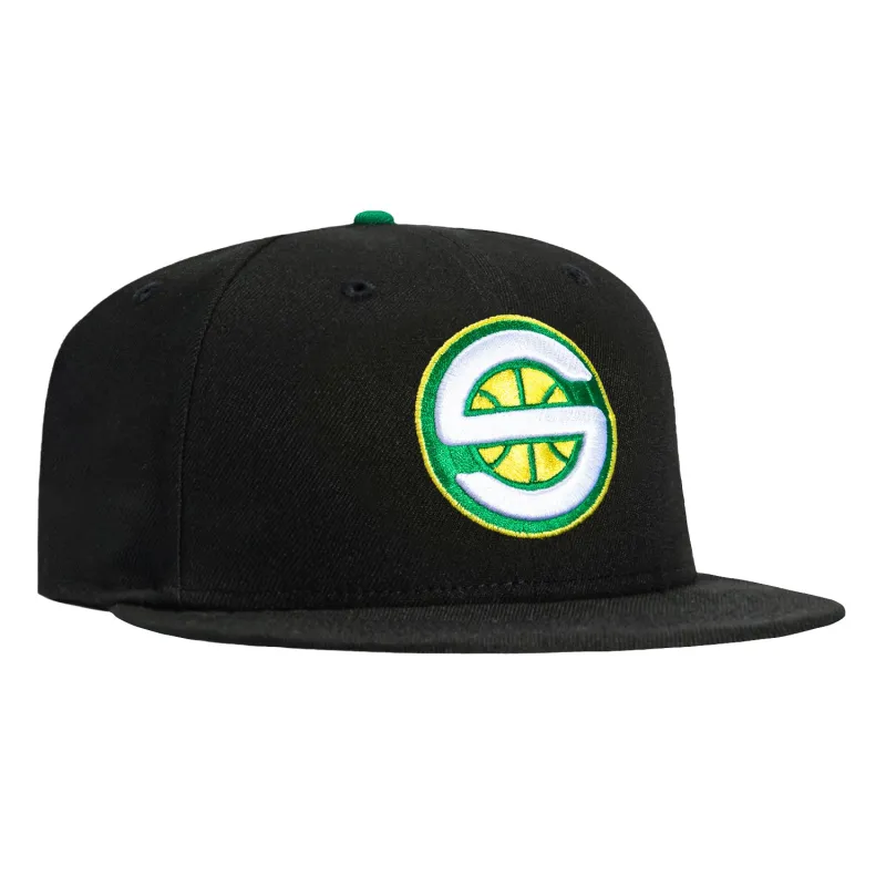 New Era 59Fifty Seattle Sonics 2001 Alternate Hat - Black, Kelly, Yellow sold by Hat Club