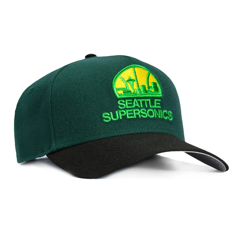 New Era 9Forty A-Frame Seattle Sonics 1975 Snapback Hat - Green, Black made by New Era