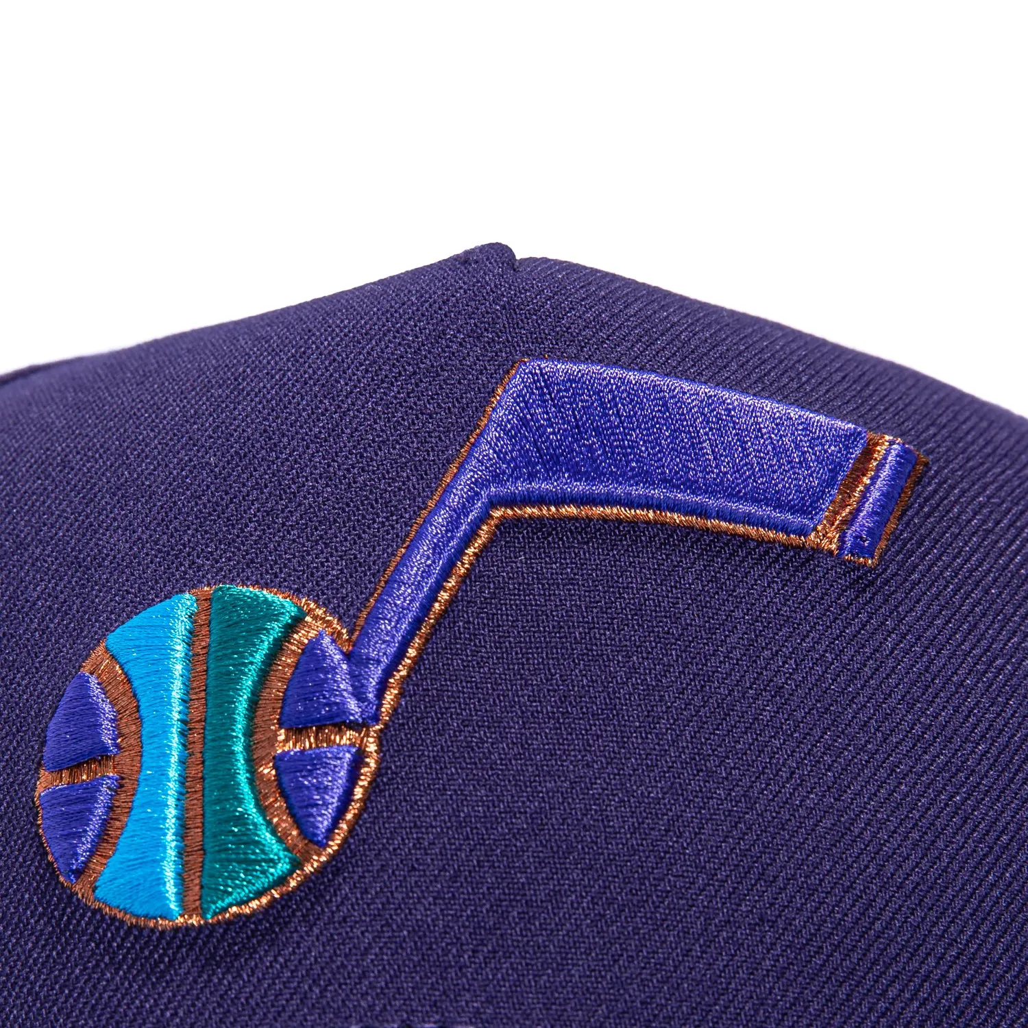 New Era 9Forty A-Frame Utah Jazz 1998 NBA Finals Patch Alternate Snapback Hat - Purple, Neon Blue sold by Hat Club product image thumbnail 3