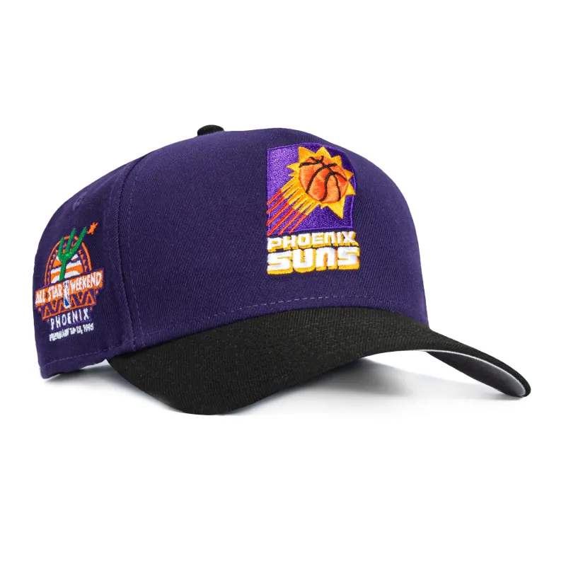 New Era 9Forty A-Frame Phoenix Suns 1995 All Star Game Patch Snapback Hat - Purple, Black made by New Era