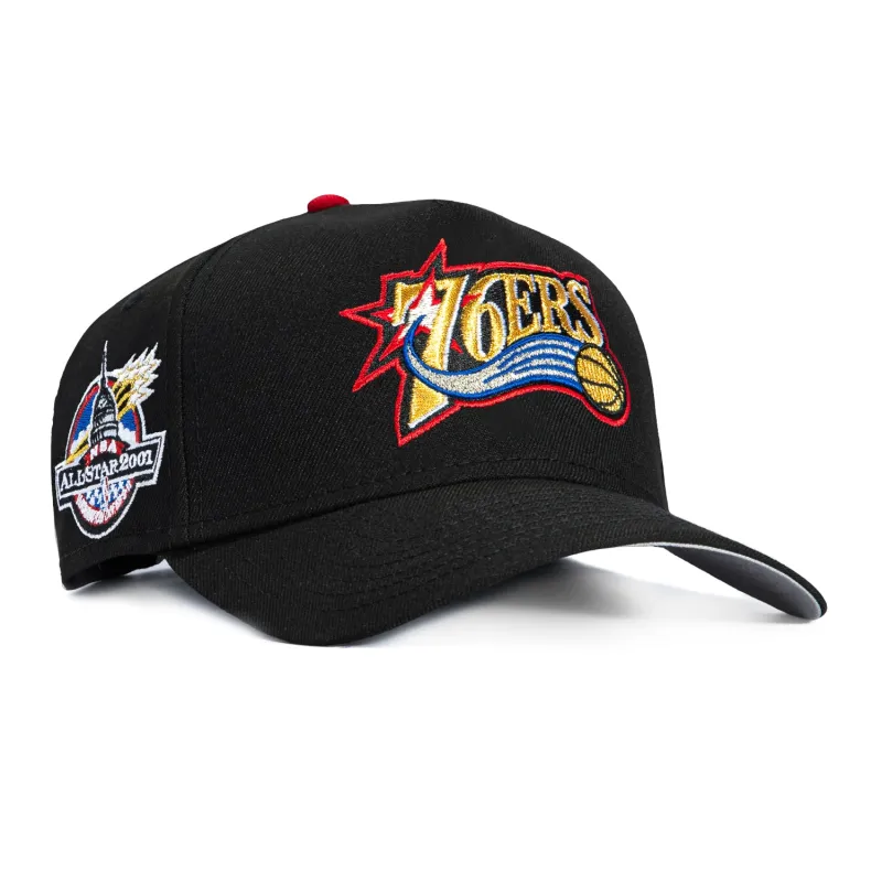 New Era 9Forty A-Frame Philadelphia 76ers 2001 All Star Game Patch 1997 Alternate Snapback Hat - Black made by Hat Club