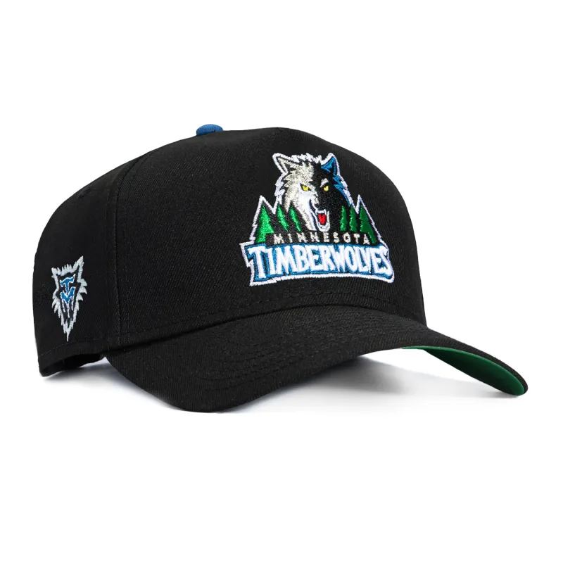New Era 9Forty A-Frame Minnesota Timberwolves Logo Patch 1996 Snapback Hat - Black sold by Hat Club
