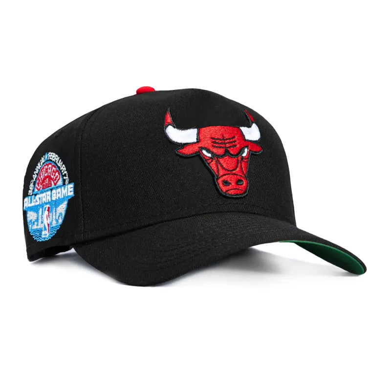 New Era 9Forty A-Frame Chicago Bulls 1988 All Star Game Patch Snapback Hat - Black made by New Era