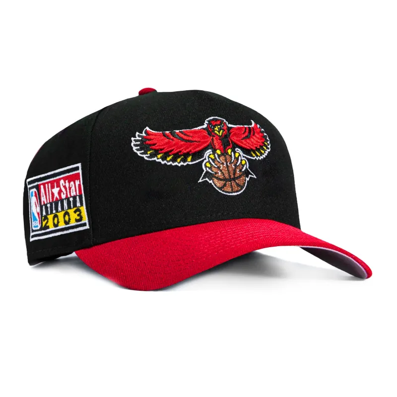 New Era 9Forty A-Frame Atlanta Hawks 2003 All Star Game Patch Snapback Hat - Black, Red sold by Hat Club