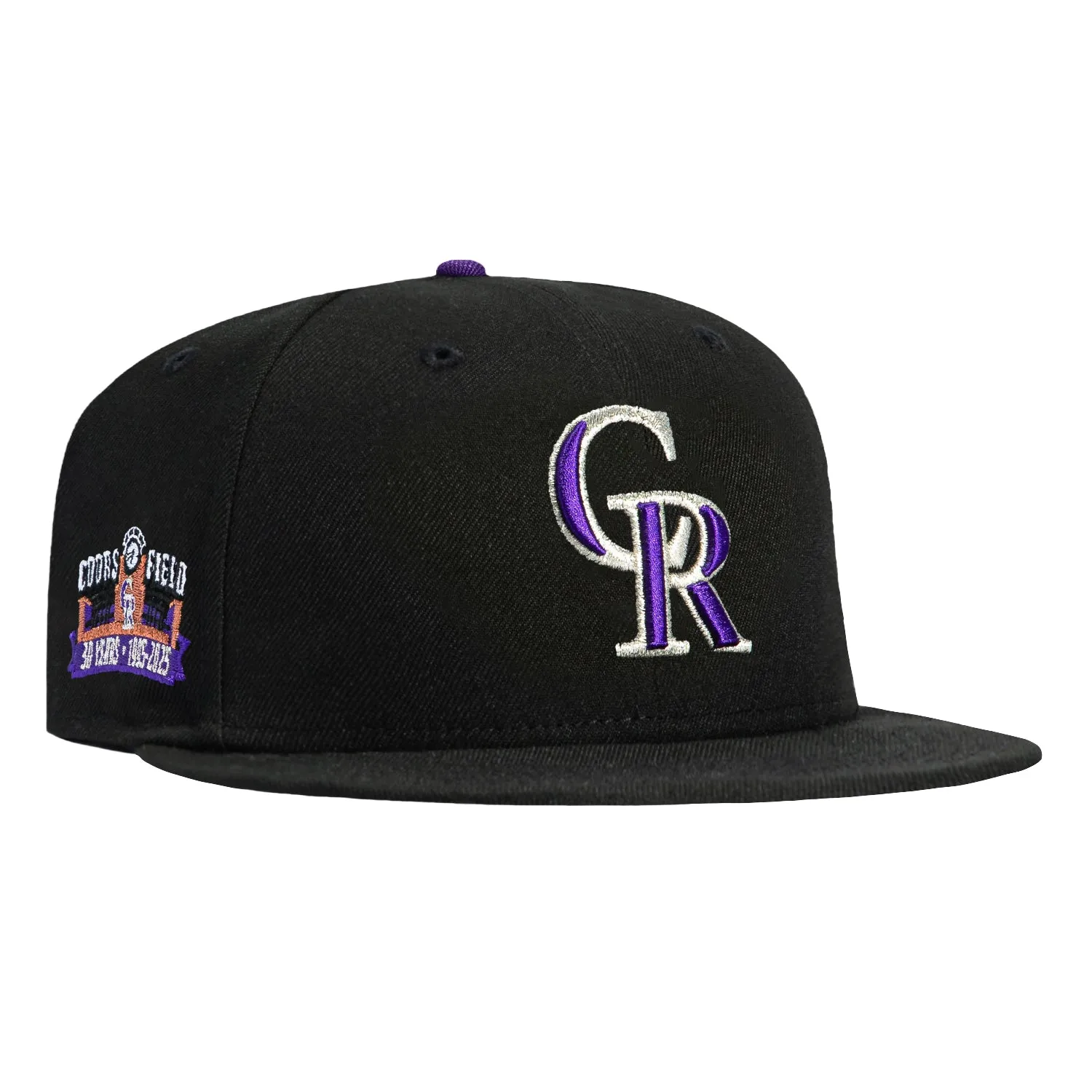 New Era 59Fifty Colorado Rockies 30th Anniversary Stadium Patch Lavender UV Hat - Black sold by Hat Club