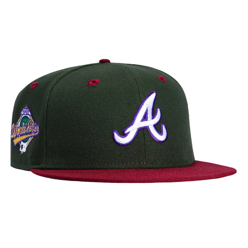 New Era 59Fifty Atlanta Braves 1995 World Series Patch Hat - Green, Cardinal sold by Hat Club