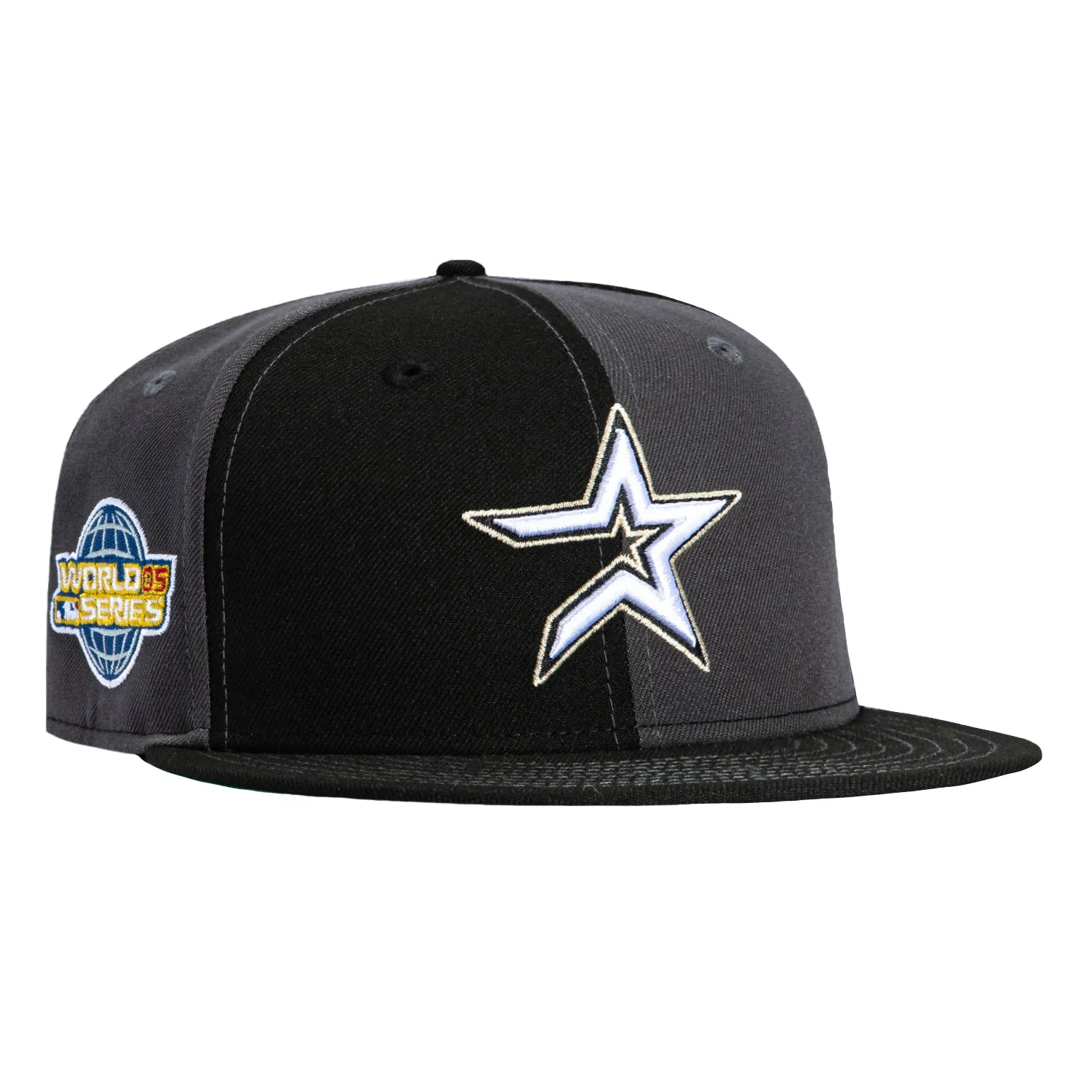 New Era 59Fifty Houston Astros 2005 World Series Patch Pinwheel Hat - Graphite, Black sold by Hat Club