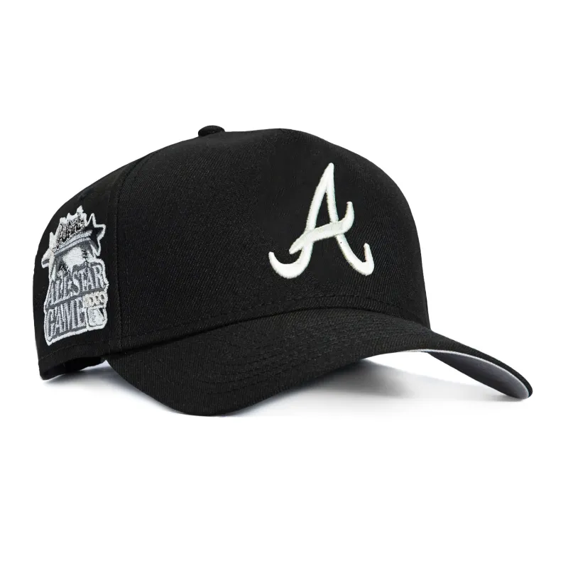 New Era 9Forty GITD A-Frame Atlanta Braves 2000 All Star Game Patch Snapback Hat - Black, White made by New Era