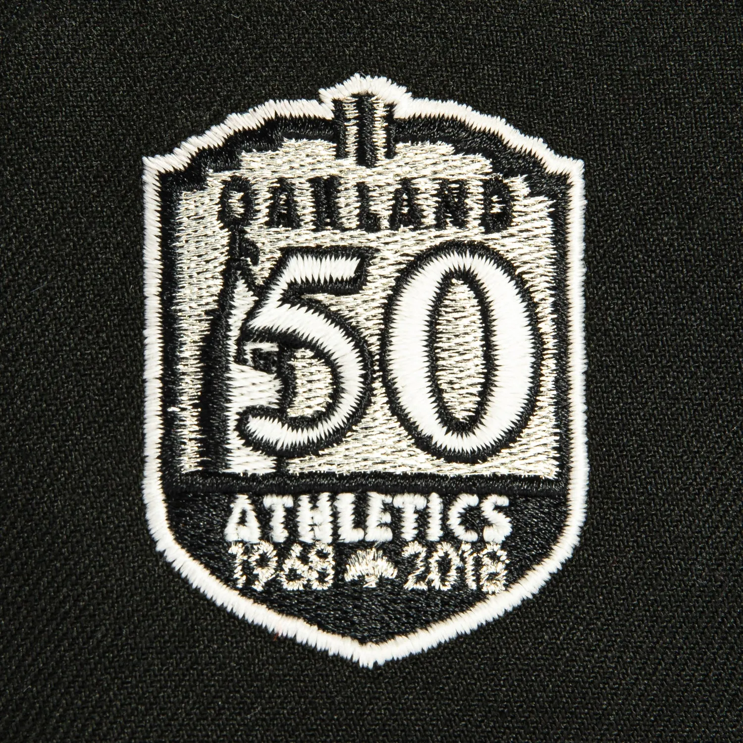 New Era 9Forty GITD A-Frame Oakland Athletics 50th Anniversary Patch Snapback Hat - Black, White sold by Hat Club product image thumbnail 4