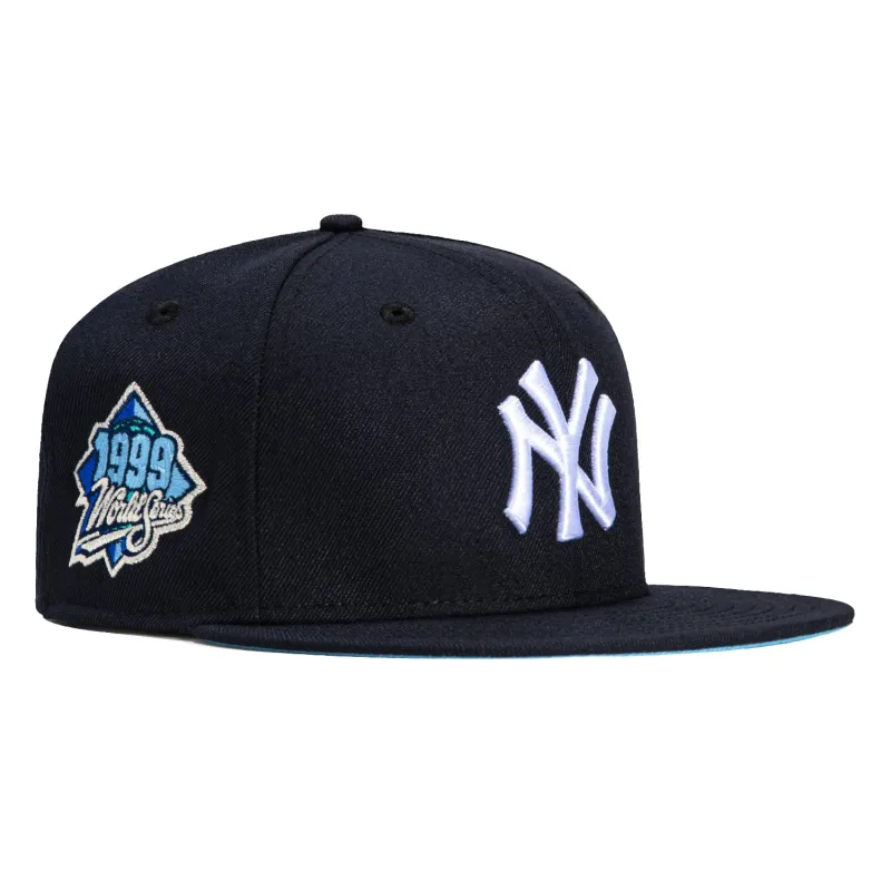 New Era 59Fifty New York Yankees 1999 World Series Patch Light Blue UV Hat - Navy sold by Hat Club