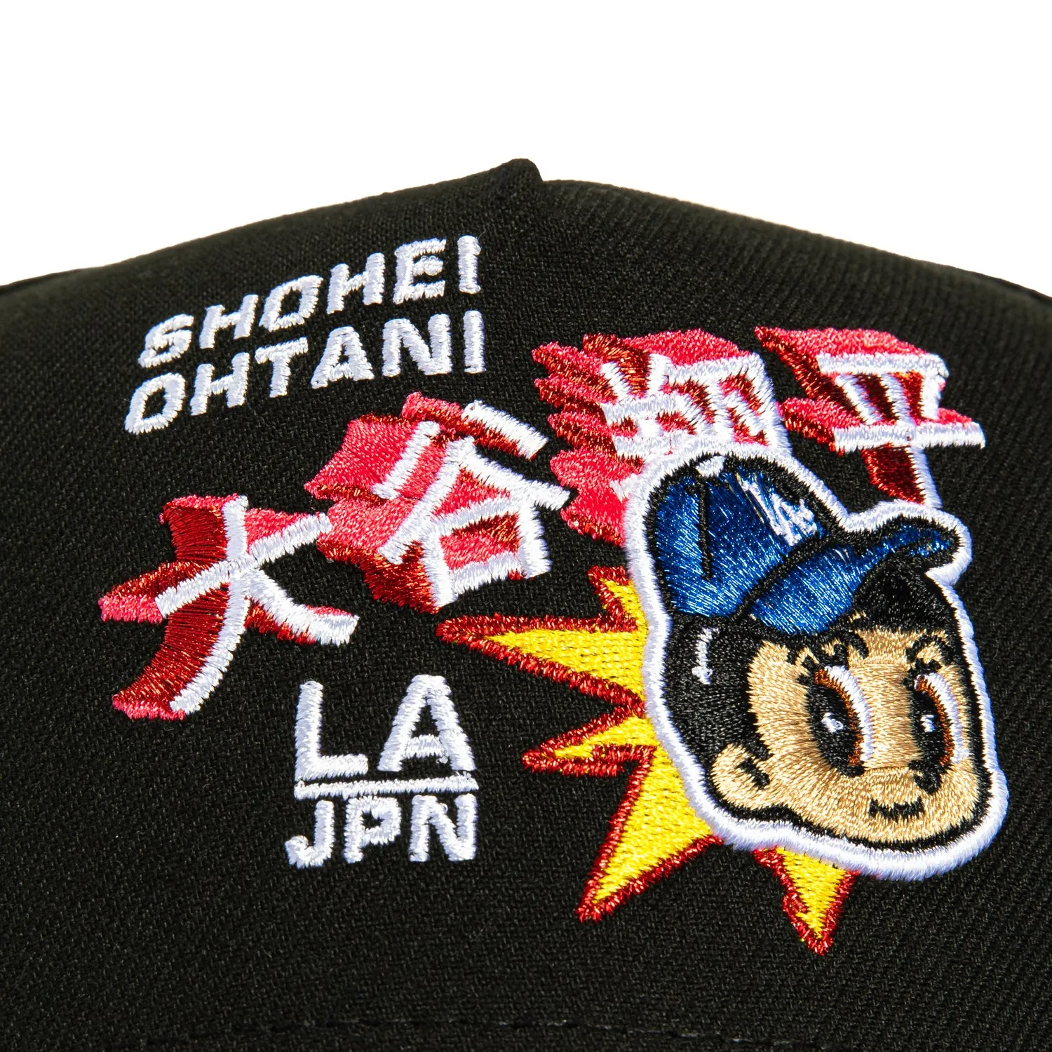 New Era 9Forty A-Frame Los Angeles Dodgers Logo Patch Ohtani Anime Snapback Hat - Black, Royal sold by Hat Club product image thumbnail 3