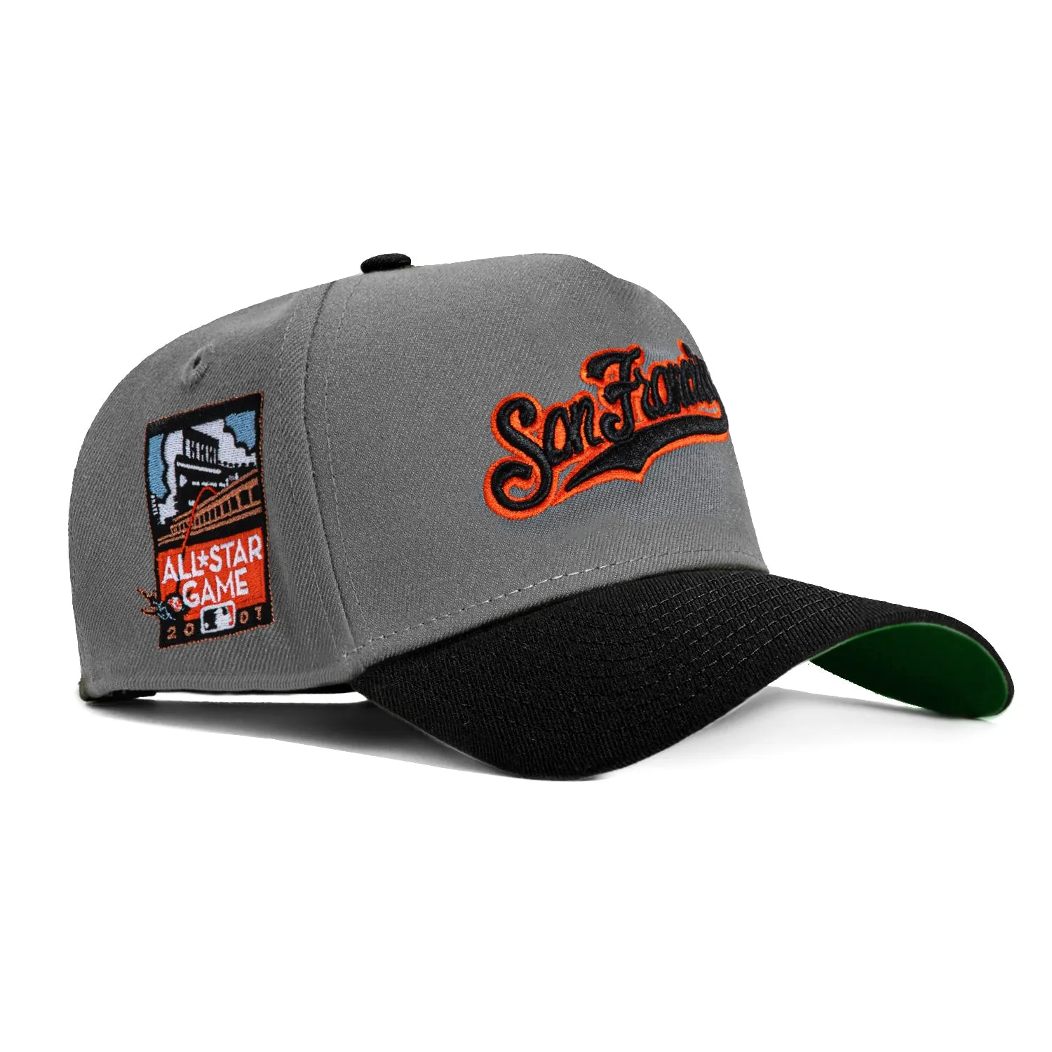New Era 9Forty A-Frame San Francisco Giants 2007 All Star Game Patch Snapback Script Hat - Storm Grey, Black sold by Hat Club