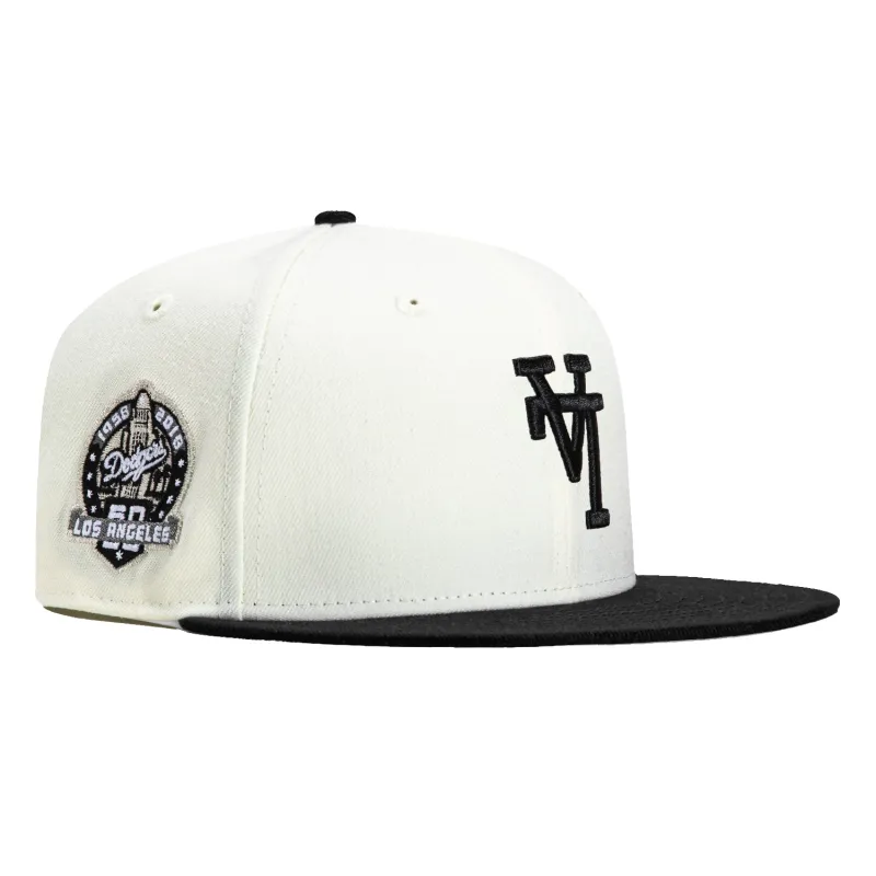 New Era 59Fifty Los Angeles Dodgers 60th Anniversary Patch Upside Down Hat - White, Black sold by Hat Club