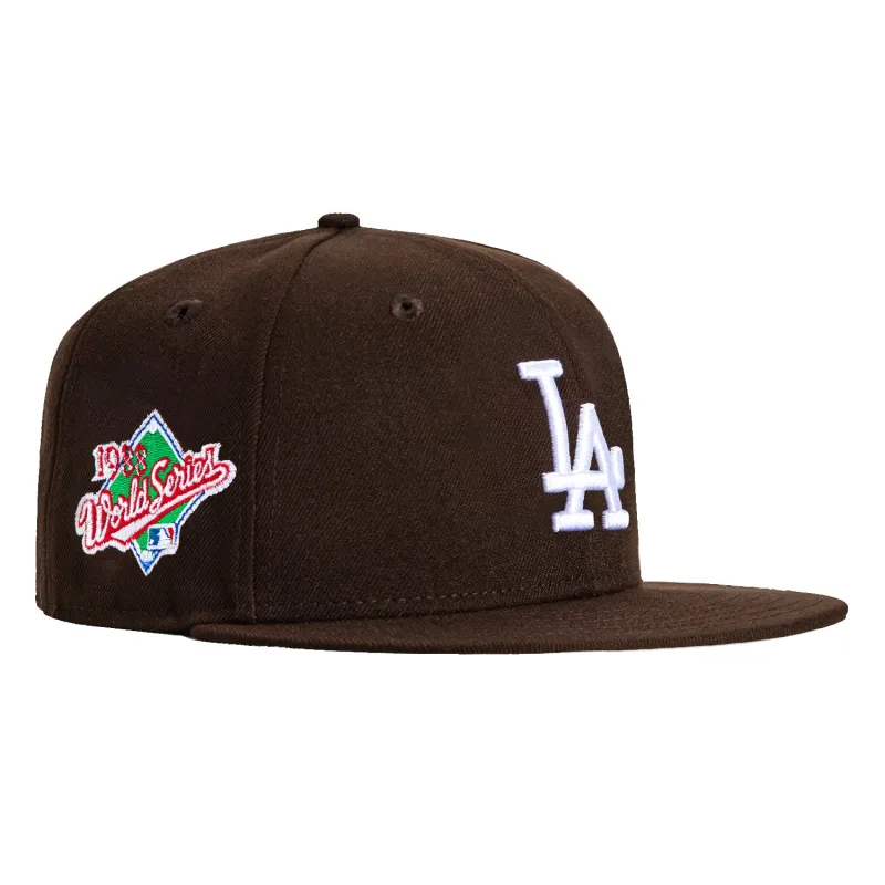New Era 59Fifty Los Angeles Dodgers 1988 World Series Patch Hat - Brown sold by Hat Club