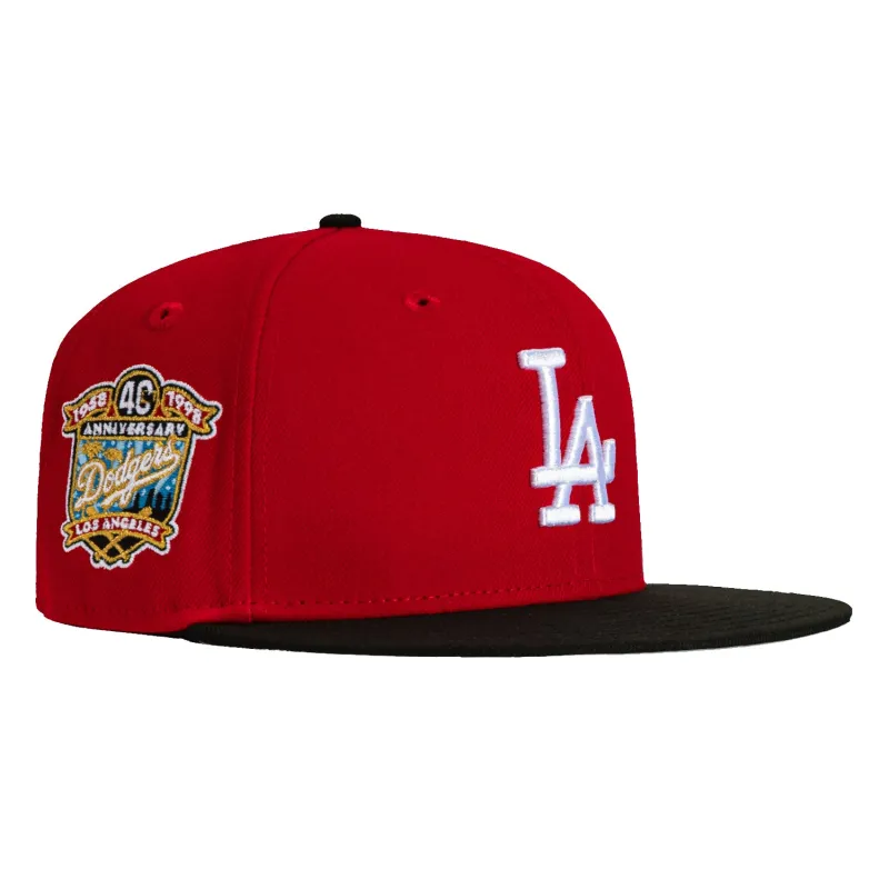 New Era 59Fifty Los Angeles Dodgers 40th Anniversary Patch Hat - Red, Black sold by Hat Club