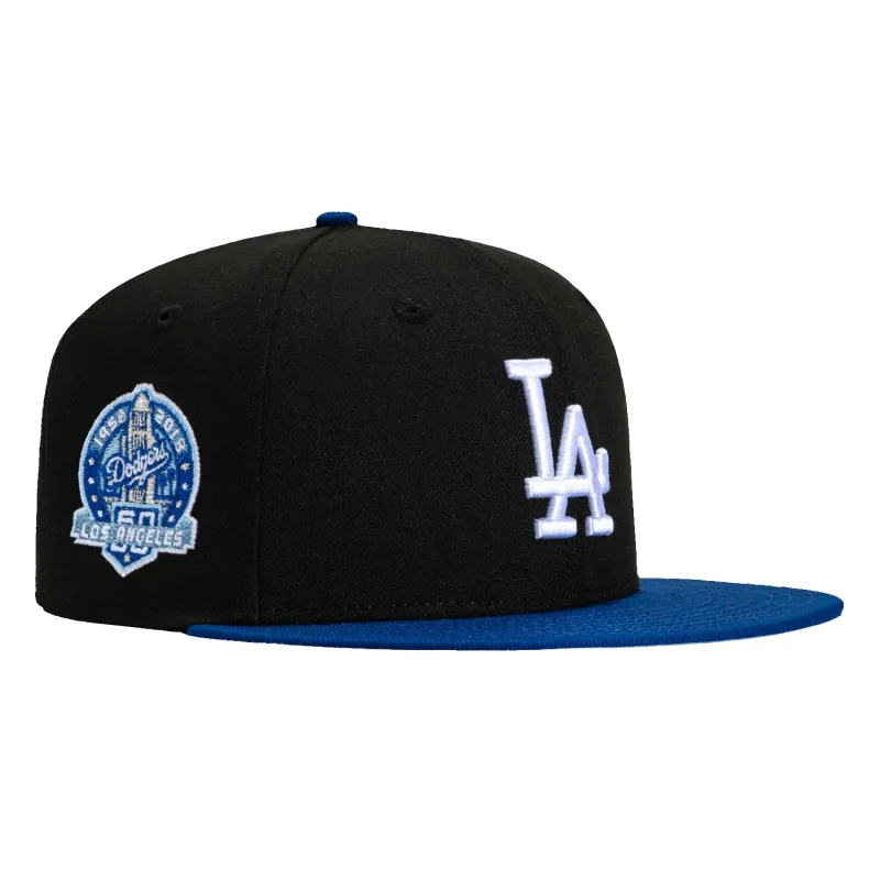New Era 59Fifty Los Angeles Dodgers 60th Anniversary Patch Hat - Black, Royal sold by Hat Club