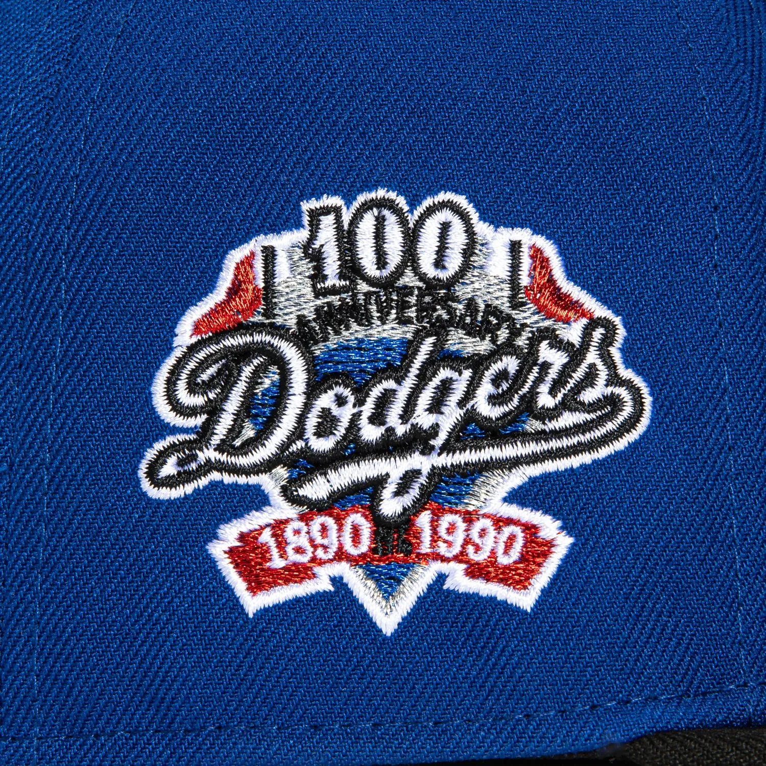 New Era 59Fifty Los Angeles Dodgers 100th Anniversary Patch Hat - Royal, Black, Red, Metallic Silver sold by Hat Club product image thumbnail 5