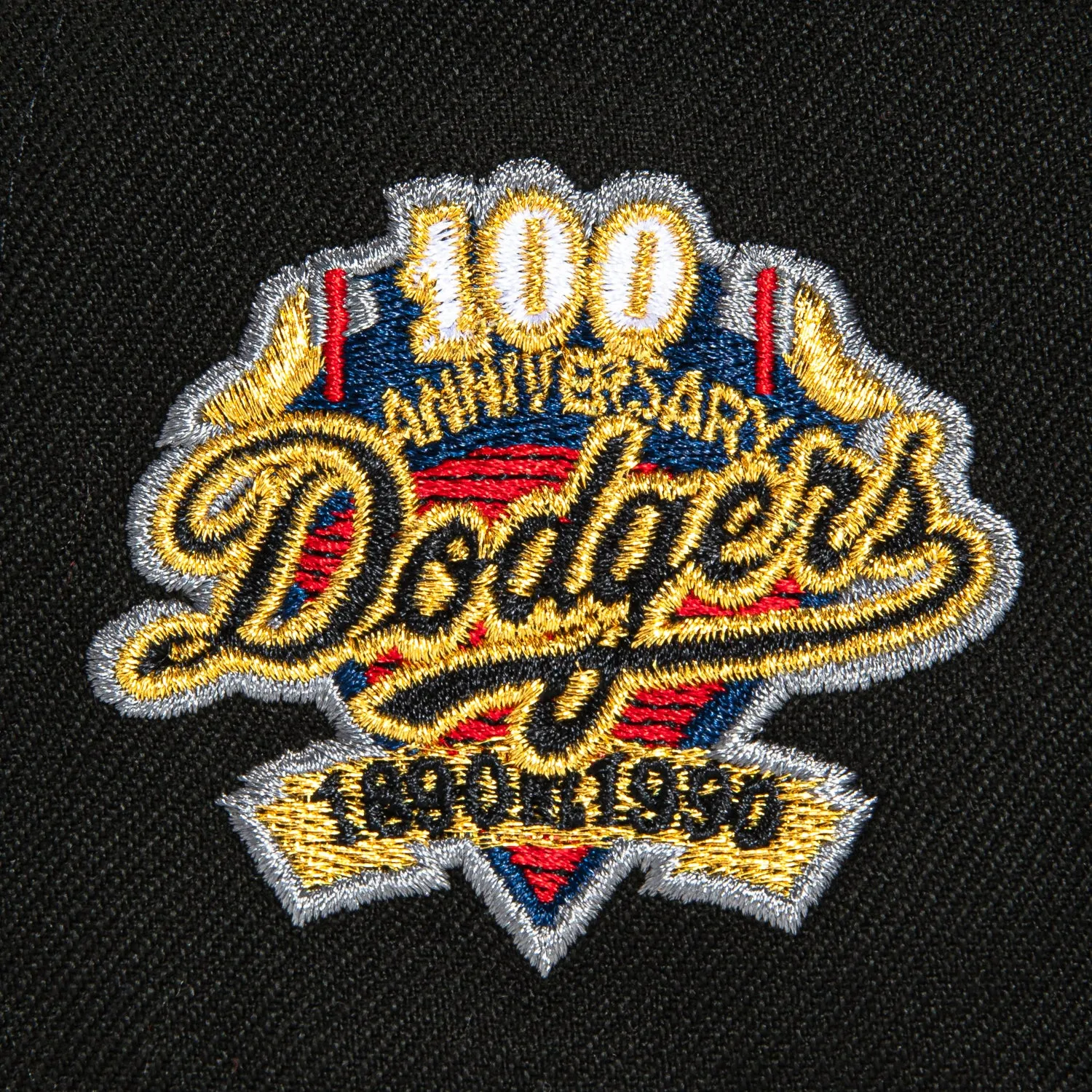 New Era 59Fifty Los Angeles Dodgers 100th Anniversary Patch Hat - Black, Metallic Gold sold by Hat Club product image thumbnail 5