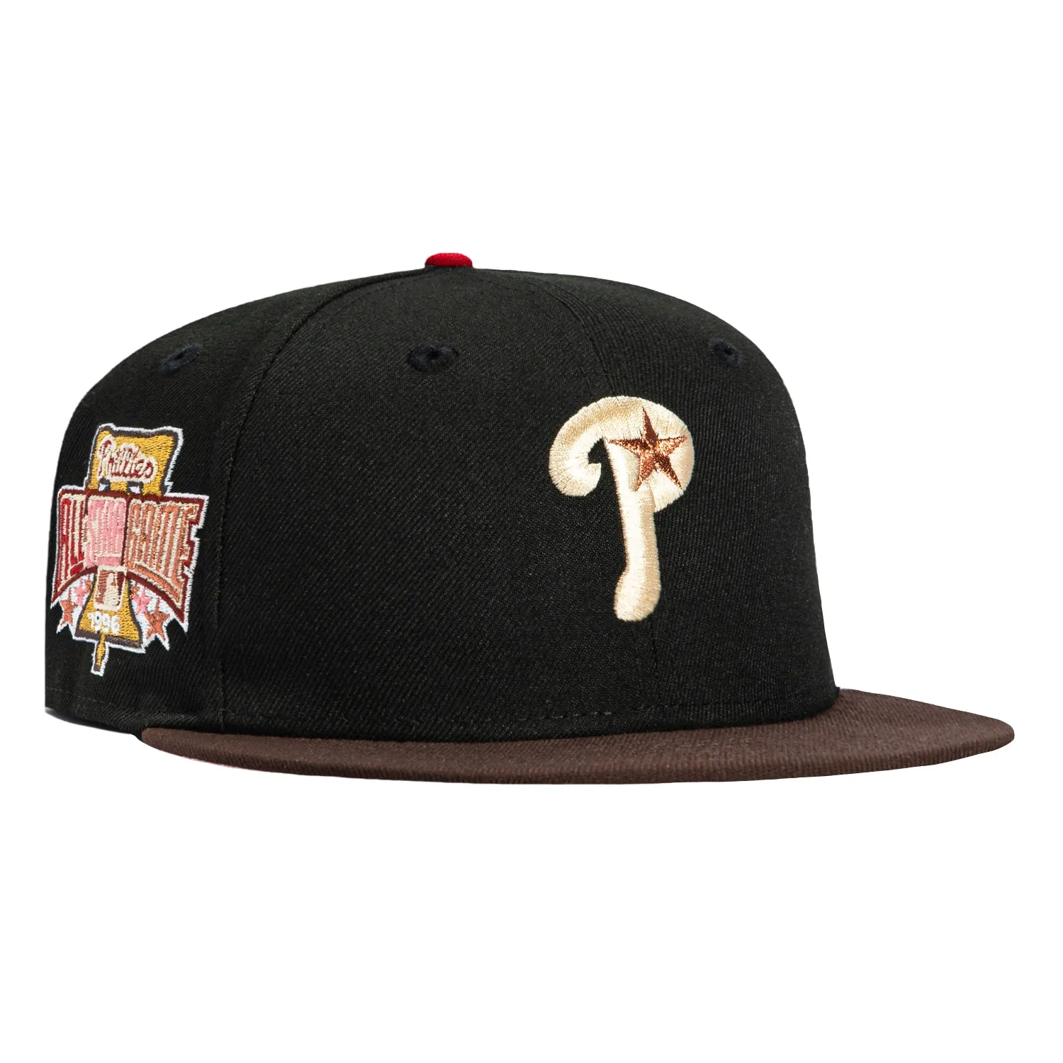 New Era 59Fifty Valentine's Day Philadelphia Phillies 1996 All Star Game Patch Alternate Hat - Black, Brown sold by Hat Club