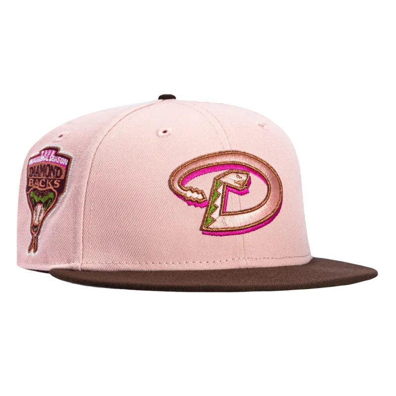 New Era 59Fifty Valentine's Day Arizona Diamondbacks Inaugural Patch D Hat - Pink, Brown made by New Era