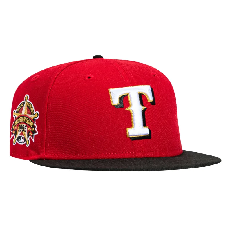 New Era 59Fifty Valentine's Day Texas Rangers 1995 All Star Game Patch Hat - Red, Black sold by Hat Club