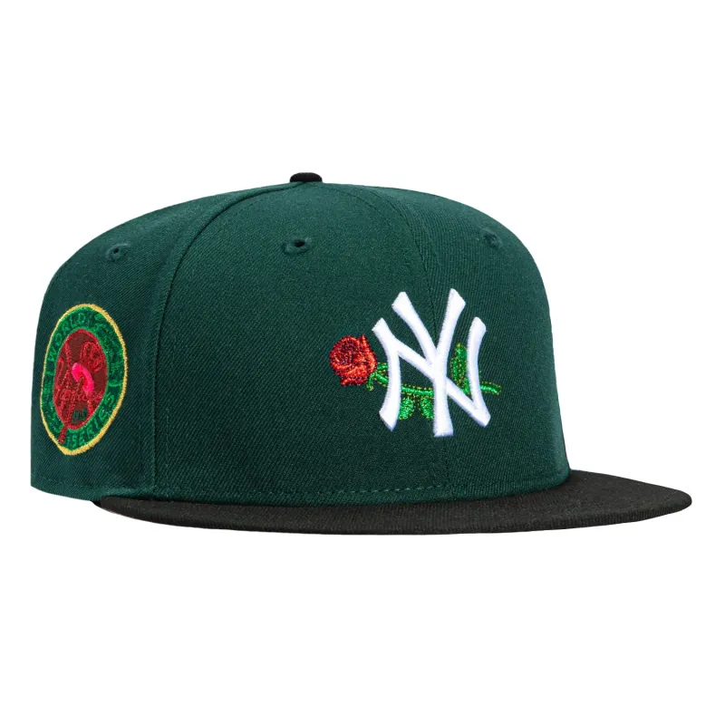 New Era 59Fifty Valentine's Day New York Yankees 1949 World Series Patch Rose Hat - Green, Black sold by Hat Club