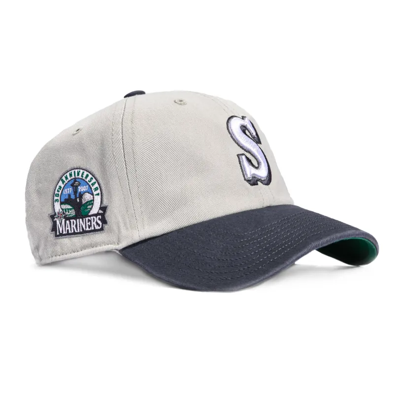 47 Brand Seattle Mariners 30th Anniversary Patch Cleanup Adjustable Hat - Grey, Navy made by 47