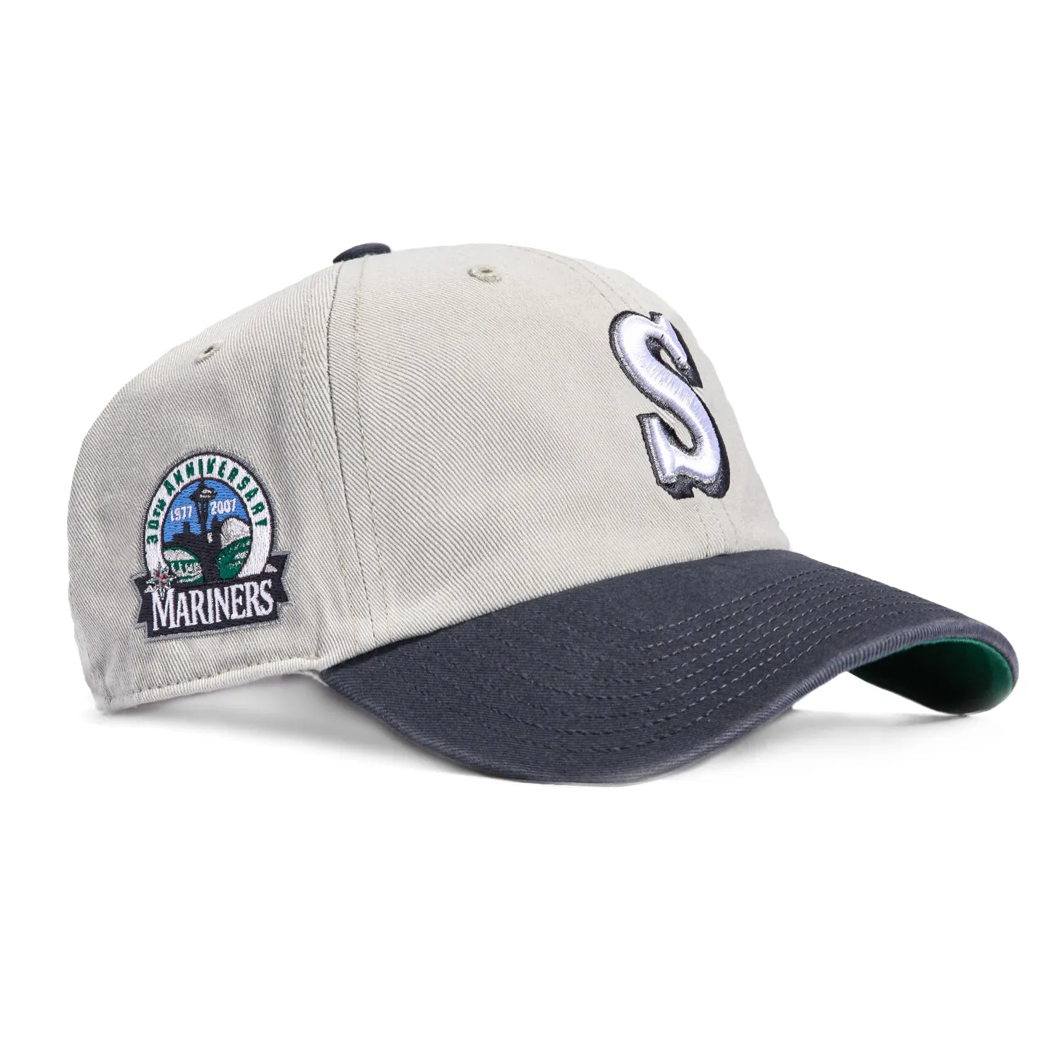 47 Brand Seattle Mariners 30th Anniversary Patch Cleanup Adjustable Hat - Grey, Navy sold by Hat Club