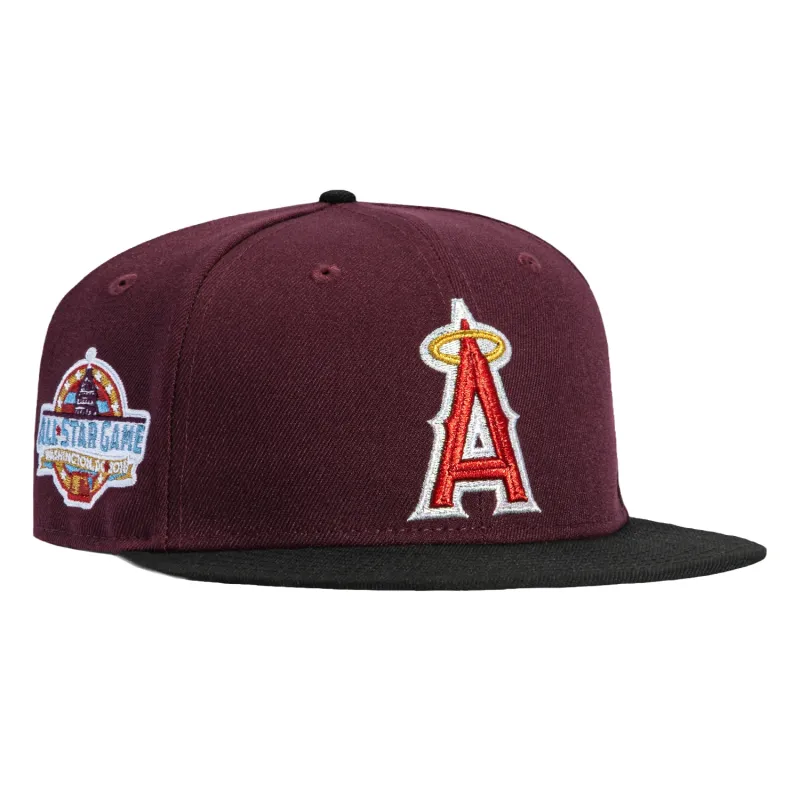 New Era 59Fifty Los Angeles Angels 2018 All Star Game Patch Light Blue UV Hat - Maroon, Black sold by Hat Club