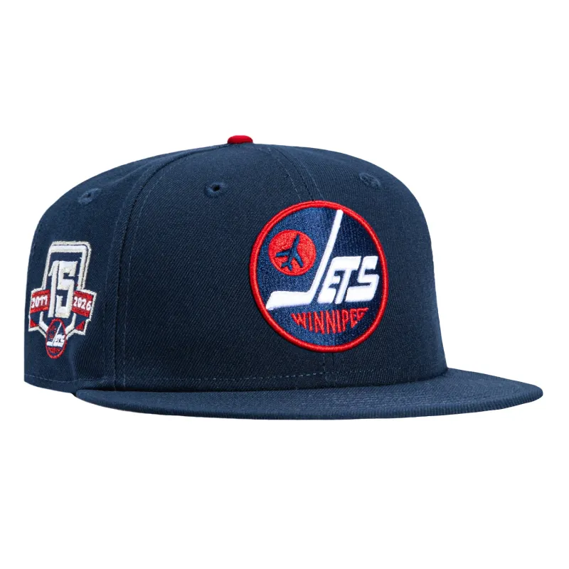 New Era 59Fifty Winnipeg Jets 15th Anniversary Patch Alternate Hat - Navy sold by Hat Club